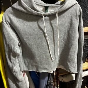 Wild Fable Heather Gray Cropped Hoodie